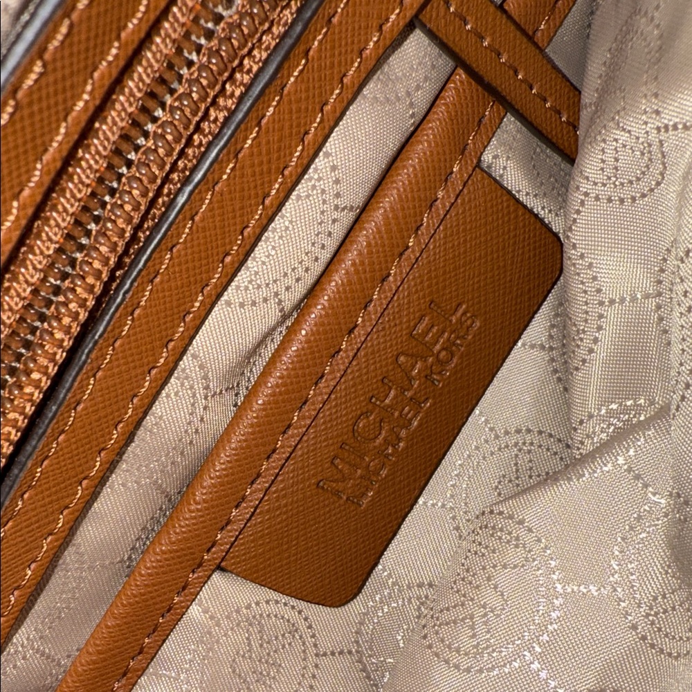 Michael Kors Navy and Tan Crossbody Bag - Picture 2 of 4